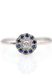 HİTİT PIRLANTA BLUE TOPAZ VİNTAGE TEK TAŞ  EVLİLİK TEKLİF YÜZÜĞÜ - AK1099