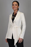 SWEETNESS Kadın Ekru Kemerli Astarsız Ceket 