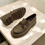 Anatolia Siyah Deri Kadın Günlük Ayakkabı