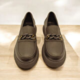 Anatolia Siyah Deri Kadın Günlük Ayakkabı