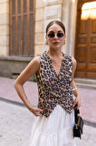 Leopar Desen Keten Yelek