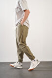 Erkek Relax Fit Kalıp Beli ve Paçası Lastikli Jogger Pantolon