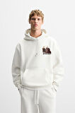 Önü ve Arkası DTF Baskılı Kanguru Cepli Oversize Kalıp Unisex Hoodie