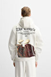 Önü ve Arkası DTF Baskılı Kanguru Cepli Oversize Kalıp Unisex Hoodie