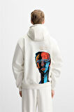 Kapuşonlu Elektro Man Baskılı Unisex Oversize Kalıp Hoodie