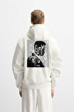 Kapuşonlu Oversize Kalıp Creative Proces Baskılı Hoodie