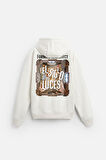Kapuşonlu Luces Baskılı Oversize Kesim Hoodie