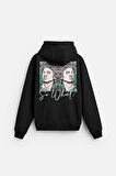 Kapuşonlu So What Baskılı Oversize Kalıp Unisex Hoodie