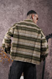 Oversize Kalıp Unisex Cepli Kaşe Oduncu Gömlek
