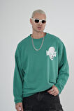 Bisiklet Yaka Darkness Baskılı Oversize Unisex Sweatshirt