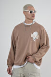 Bisiklet Yaka Darkness Baskılı Oversize Unisex Sweatshirt