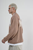 Bisiklet Yaka Darkness Baskılı Oversize Unisex Sweatshirt
