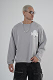 Bisiklet Yaka Darkness Baskılı Oversize Unisex Sweatshirt