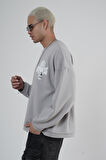 Bisiklet Yaka Darkness Baskılı Oversize Unisex Sweatshirt