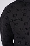 Kapüşonlu Flok Baskılı Kanguru Cepli Unisex Sweatshirt