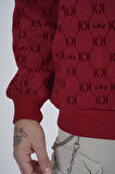 Kapüşonlu Flok Baskılı Kanguru Cepli Unisex Sweatshirt