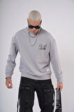 King Brich Bisiklet Yaka Leylek Baskılı Nakış Detaylı Sweatshirt