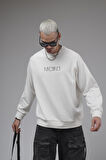Ribanalı Yaka Reglan Kol Baskılı Oversize Kalıp Sweat