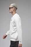 Ribanalı Yaka Reglan Kol Baskılı Oversize Kalıp Sweat