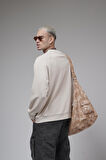 Ribanalı Yaka Reglan Kol Baskılı Oversize Kalıp Sweat