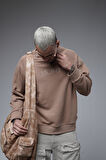 Ribanalı Yaka Reglan Kol Baskılı Oversize Kalıp Sweat