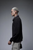Oversize Kalıp Baskılı Yaka Kol Ribanalı Sweat