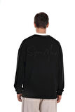 Kingbrich Polo Yaka Nakış Detaylı Oversize Kalıp Erkek Sweatshirt