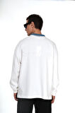 Kingbrich Polo Yaka Nakış Detaylı Oversize Kalıp Erkek Sweatshirt