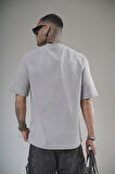 Önü Logolu Nakış Detaylı Reglan Kol Unisex Oversize Kalıp Tişört