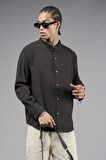Regular Kalıp Hakim Yaka Keten Gömlek