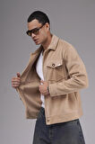 Regular Kalıp Cepli Düz Kaşe Erkek Gömlek