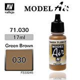 Vallejo 71030 18 ml. Brown Green, Model Air Serisi Model Boyası