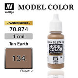 Vallejo 70874 18 ml. (134) Tan Earth-Matt, Model Color Serisi Model Boyası