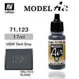 Vallejo 71123 18 ml. Dark Grey RLM42, Model Air Serisi Model Boyası