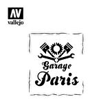 Vallejo ST-LET001 1/35 Nostaljik Araba Garajı Şeması Esnek Boya Şablonu