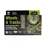 Vallejo 71213 6x18 ml. Wheels & Tracks, Model Air Serisi Model Boyası Seti