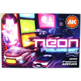 AK 11610 6x17 ml. Neon Renkleri, Akrilik Model Boyası Seti