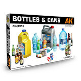 AK 35018 1/35 Ölçek, Muhtelif Şişe ve Kutular, Plastik Model Kiti