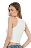 Kadın Pamuklu Crop Fitilli Örme Atlet | 26814