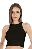Kadın Pamuklu Crop Fitilli Örme Atlet | 26814