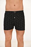 Erkek 5'li Paket Havlu Bel Pamuklu Düğmeli Desenli Boxer | 11112