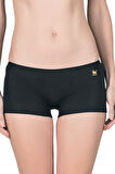 Kadın Modal Boxer Şort Siyah | Kompedam K23920 