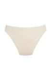 Fitilli Ribana Pamuklu Esnek Rahat Slip Bikini Külot | Ekru 26000