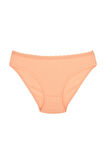 Fitilli Ribana Pamuklu Dantelli Esnek Slip Bikini Külot | Turuncu