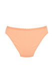 Fitilli Ribana Pamuklu Dantelli Esnek Slip Bikini Külot | Turuncu