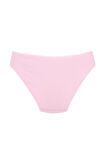 Fitilli Ribana Pamuklu Dantelli Esnek Slip Bikini Külot | Bebek Pembesi