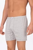 Erkek Pamuklu Penye Paçalı Boxer 3'lü Paket – Rahat & Dayanıklı | Gri Melanj K0043