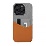Iphone 14 Elega Deri Kılıf - Turuncu