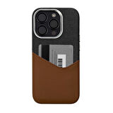 Iphone 15 Elega Deri Kılıf - Kahverengi