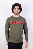 Haki Erkek Baskılı Sweatshirt